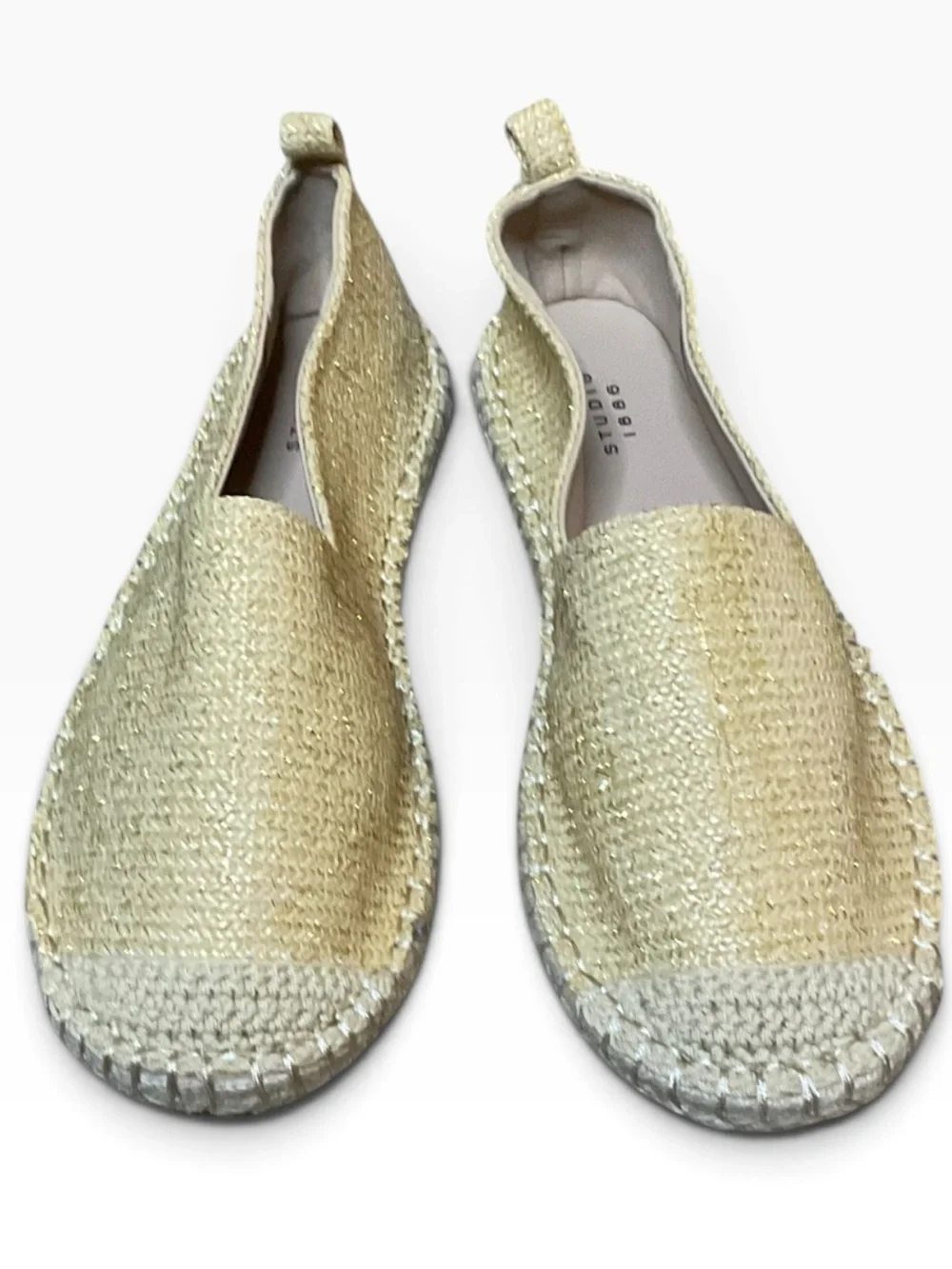 Avon Studio 1886 Gold Woven Espadrille Slip-On Flats